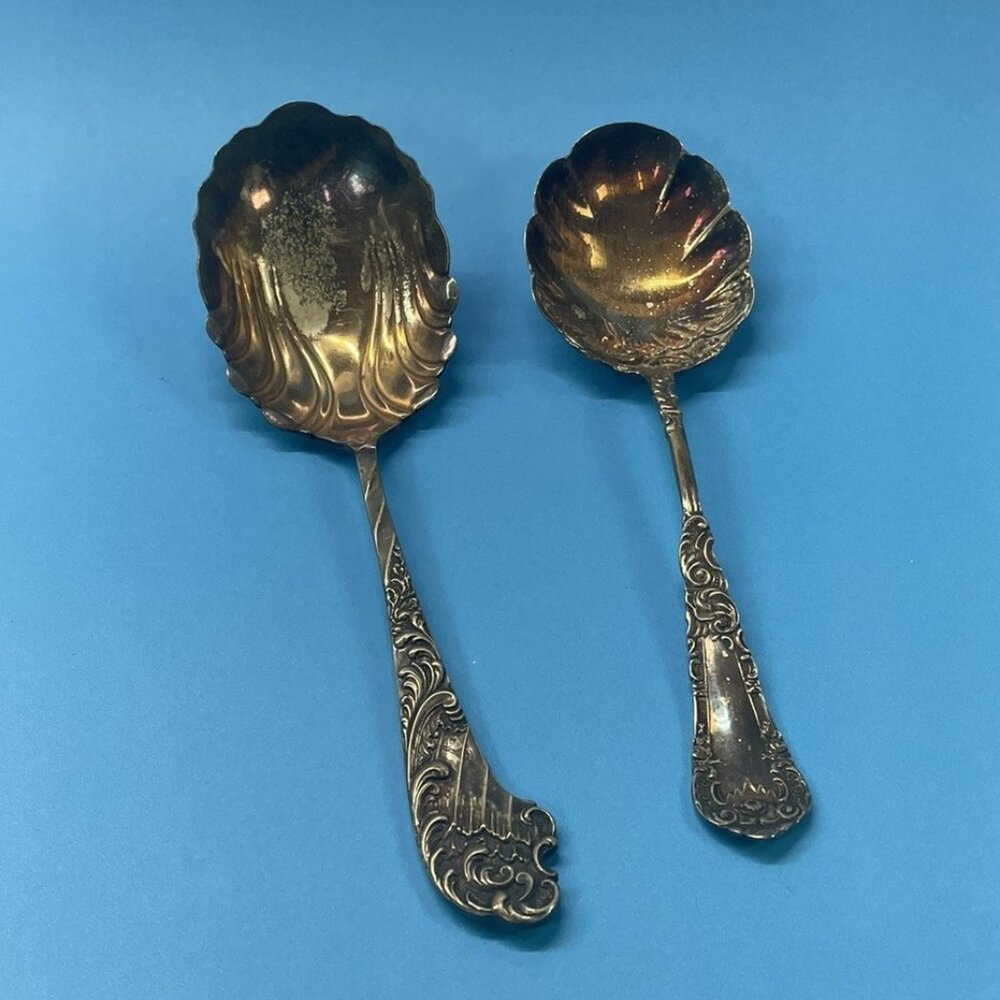 Lot Of 2 VTG 1847 ROGERS BROS. BERRY CASSEROLE SPOON & Em Rogers Spoon